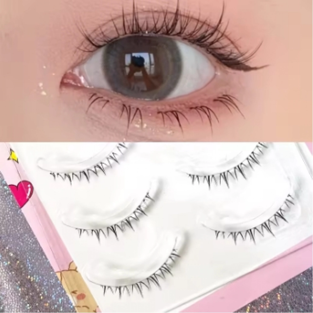 5 Pairs Manga Eye A Shaped False Eyelashes Wet Lashes Thick Manhua Spiked Eyelashes Naturally Soft Douyin Makeups Lash Extension