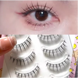 5 Pairs Manga Eye A Shaped False Eyelashes Wet Lashes Thick Manhua Spiked Eyelashes Naturally Soft Douyin Makeups Lash Extension